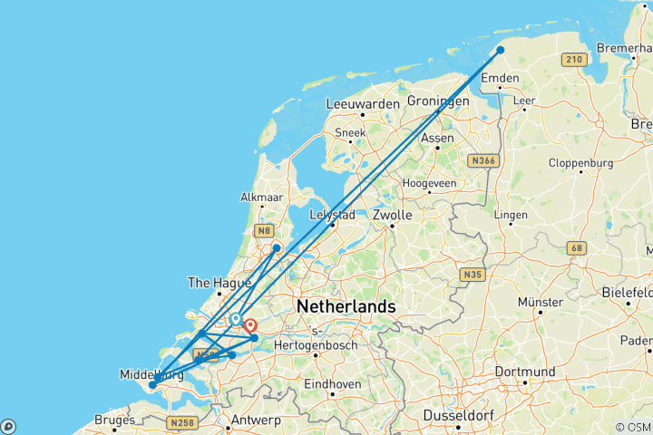 Karte von MS Normandie - Zeeland-Route