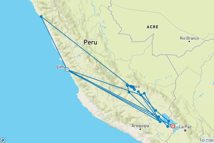 Karte von Sudamerikas Schatze: Von Machu Picchu ans grosse Wasser Iguassu