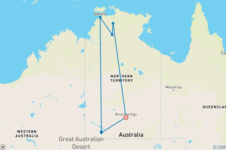 Map of High points of the outback