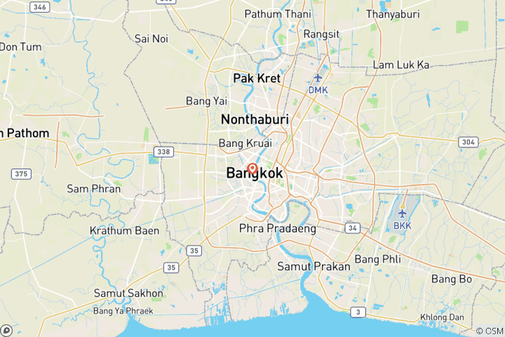 Map of Highlights around Bangkok (private tour)