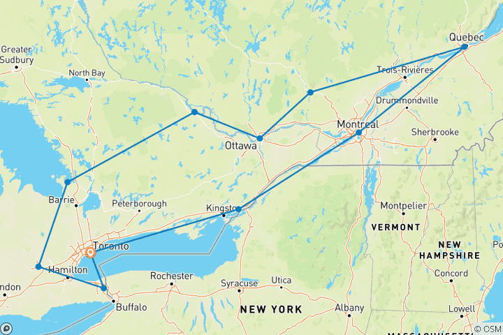 Carte du circuit Merveilles de l'Est