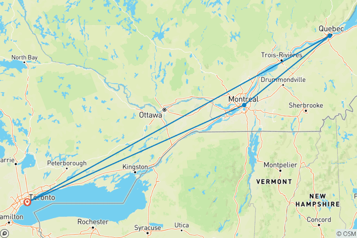 Karte von Ontario & Quebec