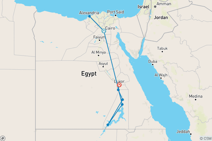 Carte du circuit Les merveilles cachées de l'Égypte 5 étoiles - 7 jours