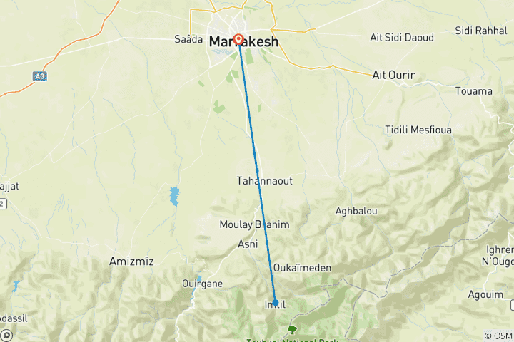 Kaart van Dagtocht naar Kasbah Toubkal: Een reis door cultuur en natuur