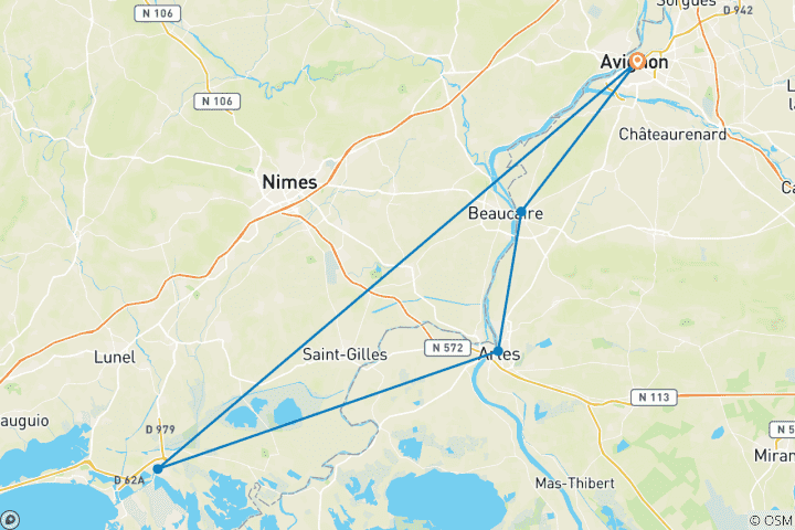 Carte du circuit Traditions de Noël et santons le long des canaux de Provence