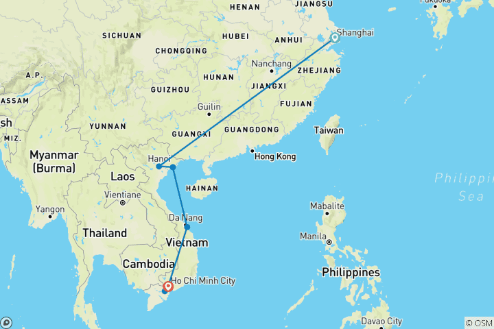Kaart van Erfenissen van Shanghai en Vietnam 13 Dagen