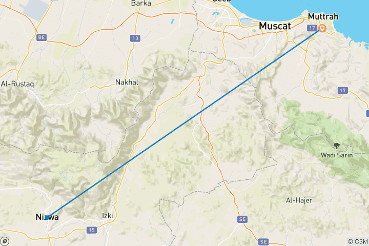 Kaart van MUSCAT - WAARDEPAKKET : Muscat 5 Nachten