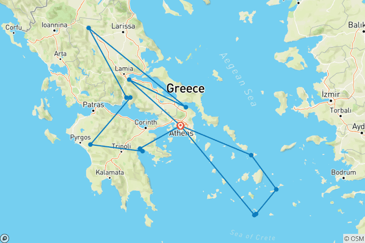 Map of Exploring Greece and Its Islands featuring Classical Greece, Mykonos & Santorini (2025)