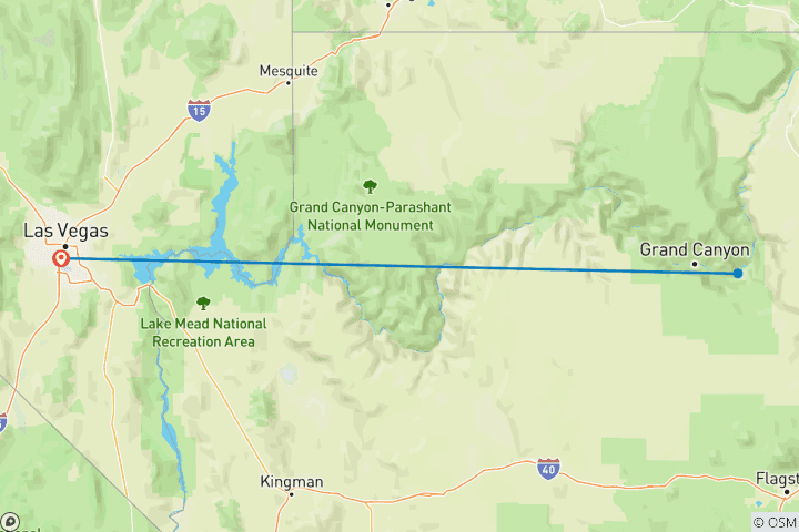 Carte du circuit Tour privé de la rive sud du Grand Canyon