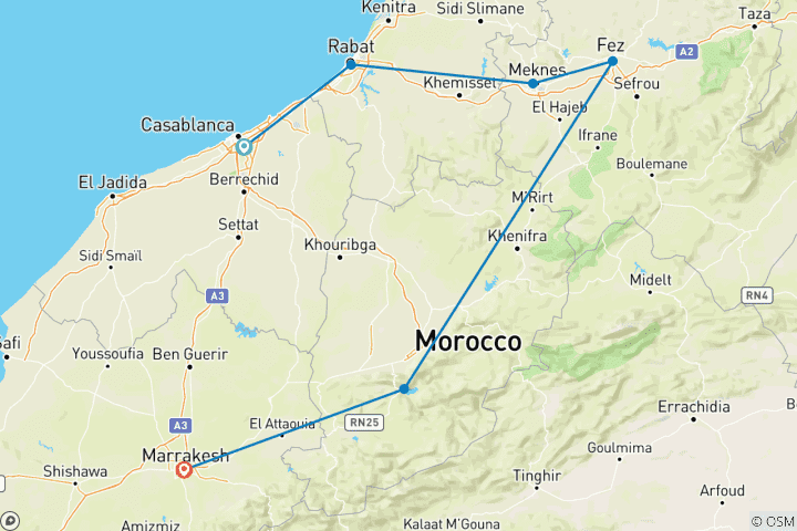 Mapa de Marruecos Clásico