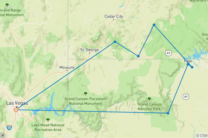 Map of Grand Canyon Express - 3 days