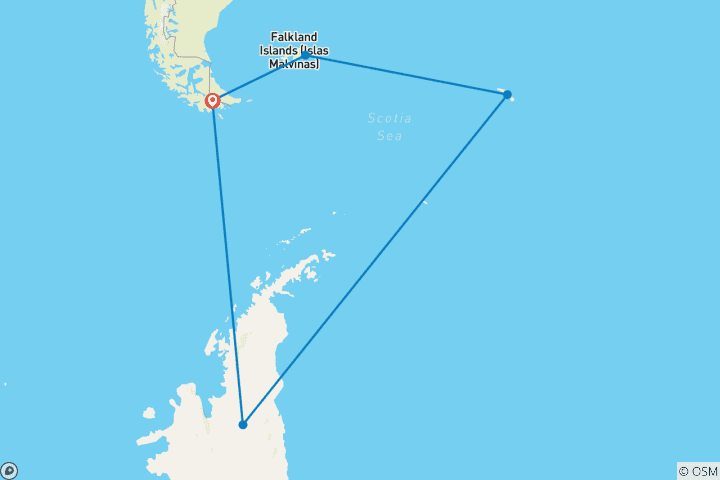 Carte du circuit ITINÉRAIRE EXCEPTIONNEL EN ANTARCTIQUE : DÉCOUVERTE INTENSIVE DE LA MER WEDDELL, vols panoramiques en hélicoptère inclus