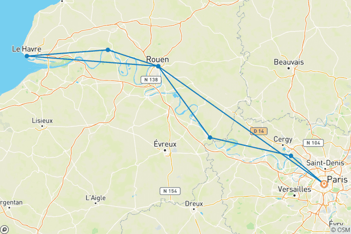 Map of River Cruise MS Seine Comtesse