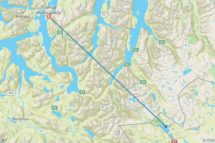 Karte von Arktische Kontraste - Von Tromso nach Lappland