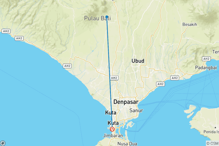 Kaart van 5 Dagen in Bali inclusief Sekumpul Waterval & Tempel Tour: Ulun Danu Bratan,Taman Ayun Tempel en meer