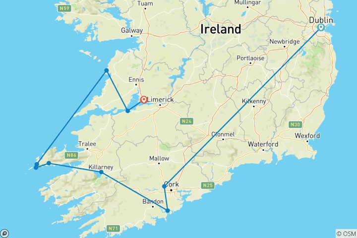 Mapa de Joyas del sur - 7 días / 6 noches