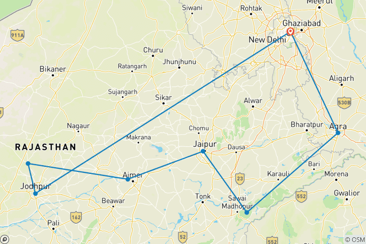 Carte du circuit L'expérience de l'Inde