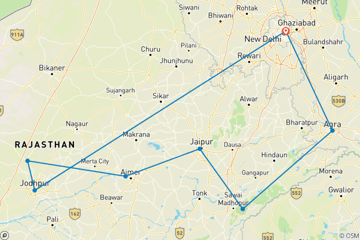 Carte du circuit L'expérience de l'Inde