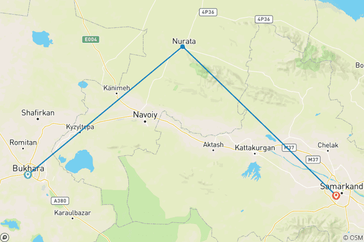 Map of 2-Day Desert Yurt Camp Tour