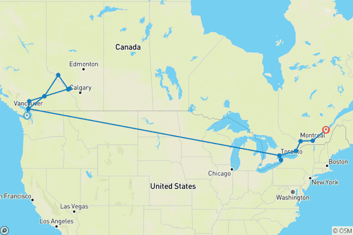 Map of Rockies Grandeur & Best of the East