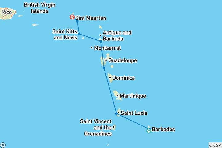 Map of Caribbean Sojourn