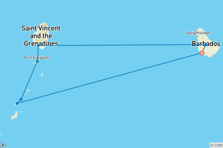 Map of Grenadines & Windwards yachting