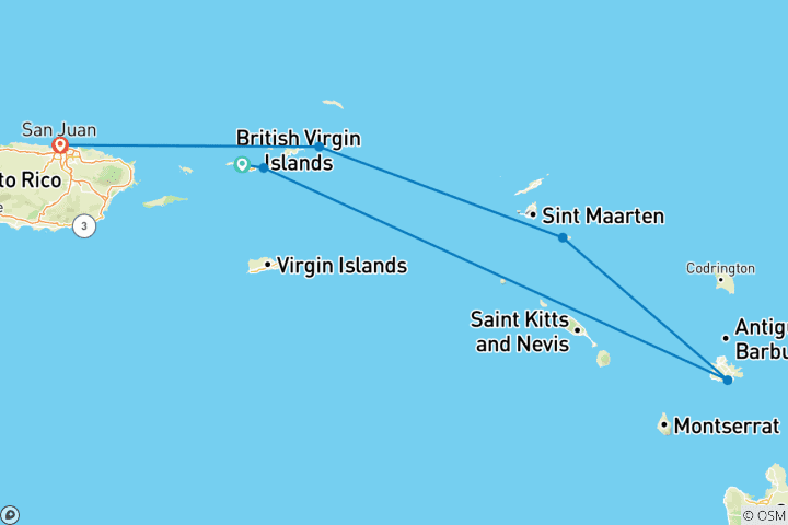 Carte du circuit Splendeurs des Caraïbes 2027