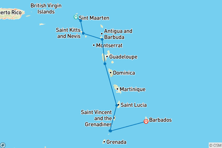 Map of Classic Caribbean