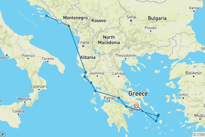 Map of Adriatic, the Greek Islands & Corinth Canal