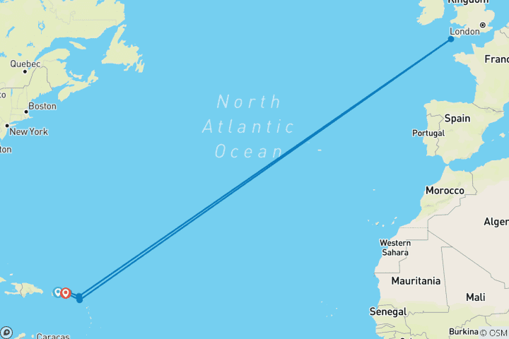 Map of Quintessential Caribbean 2027 - 8 Days (from San Juan to Saint Thomas Island)