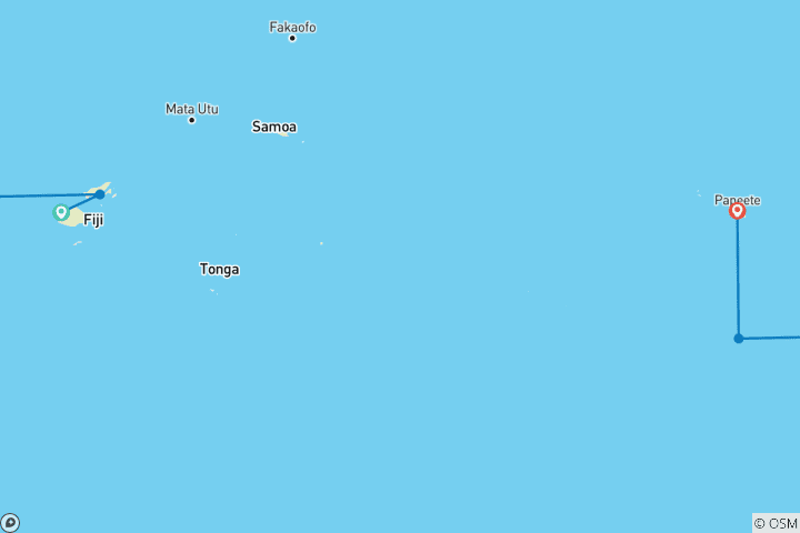 Map of Highlights of the South Pacific & French Polynesia