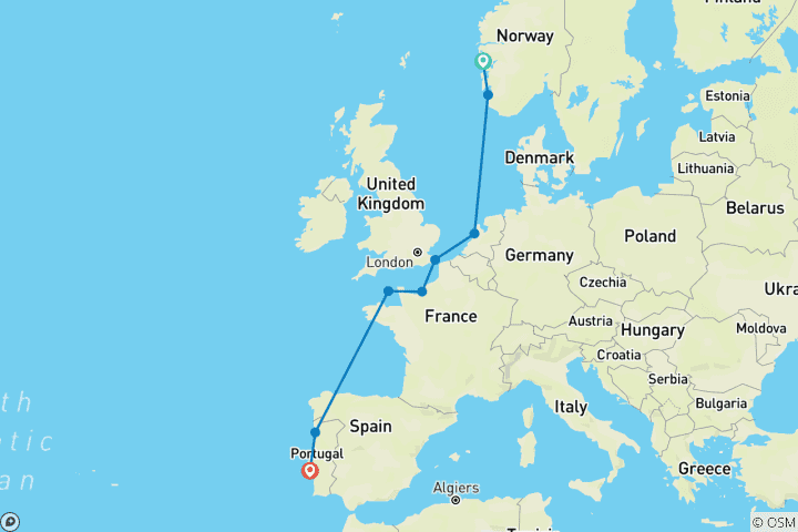 Map of Norway to Portugal: The history and traditions of Europe