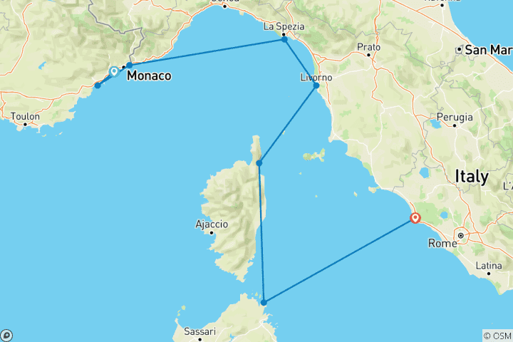 Mapa de Maravillas del Mediterráneo: Rivieras francesa e italiana