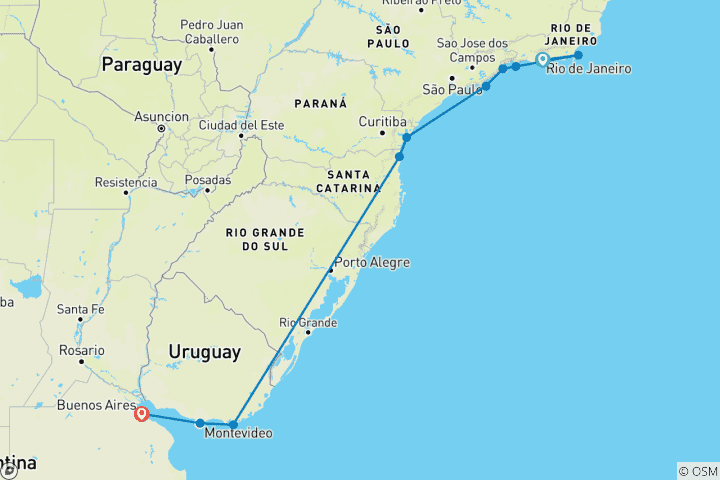 Carte du circuit Série Goûts de la découverte : rythmes de la côte brésilienne avec la chef Luciana Berry
