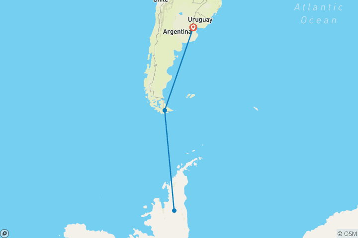 Carte du circuit Antarctique et mer de Weddell