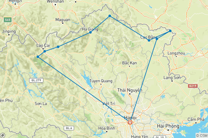 Carte du circuit Conduite autonome dans le nord du Vietnam en 9 jours