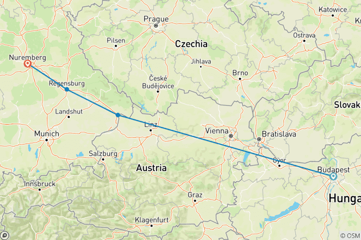 Carte du circuit Le Danube en profondeur 2025|2026|2027