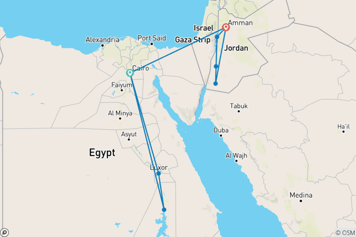 Mapa de Esencia de Egipto y Jordania 2024