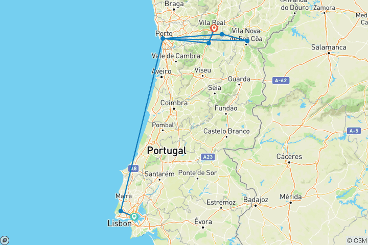 Mapa de Encantador Duero con Lisboa