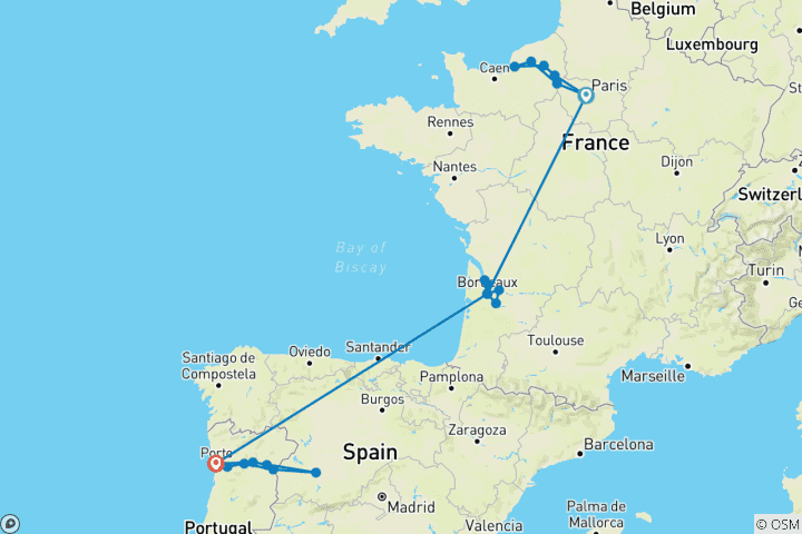 Map of France & Douro Masterpiece 2025|2026 - 31 Days