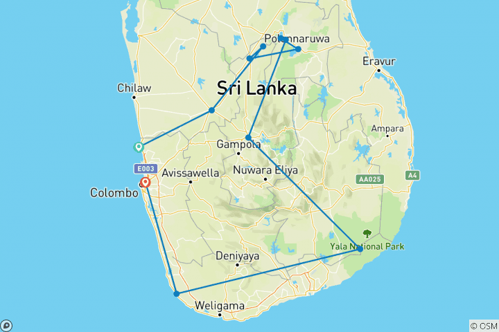 Map of Active Sri Lanka