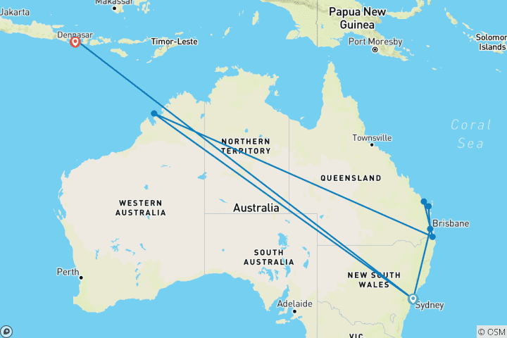 Map of Australia Meets Bali: Vanlife & Island Vibes