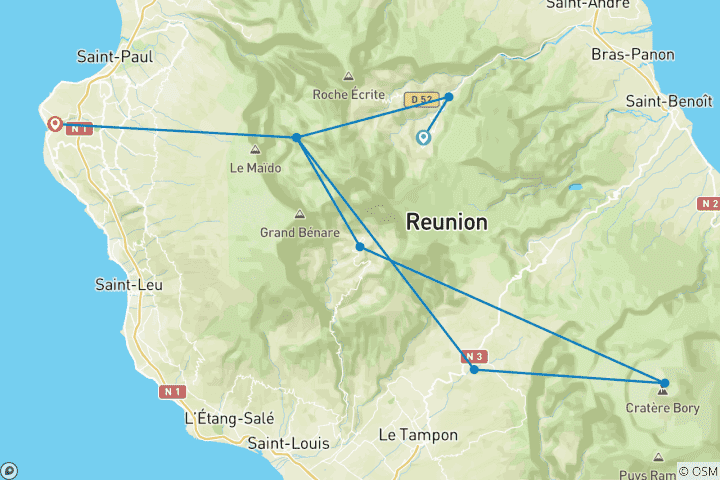 Carte du circuit La Réunion à savourer