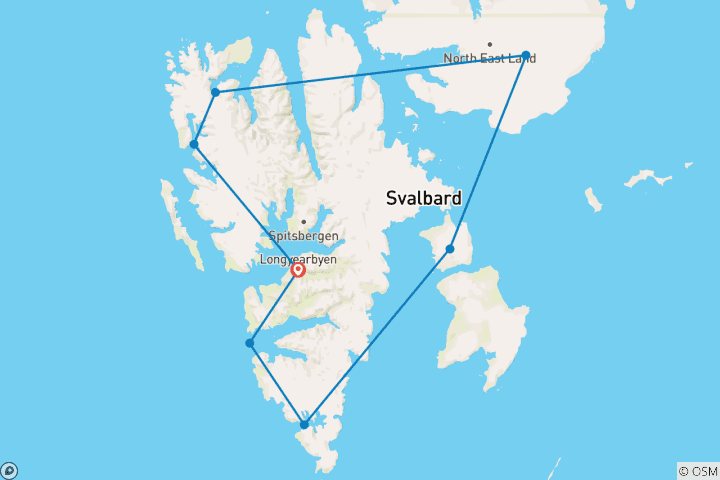 Karte von RUND UM SPITZBERGEN - IM REICH DES EISBÄREN UND DES EISES