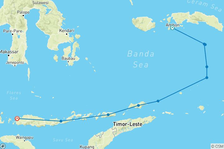 Carte du circuit EXPÉDITION EN YACHT ENTRE LES ÎLES AUX ÉPICES ET LA FLORE