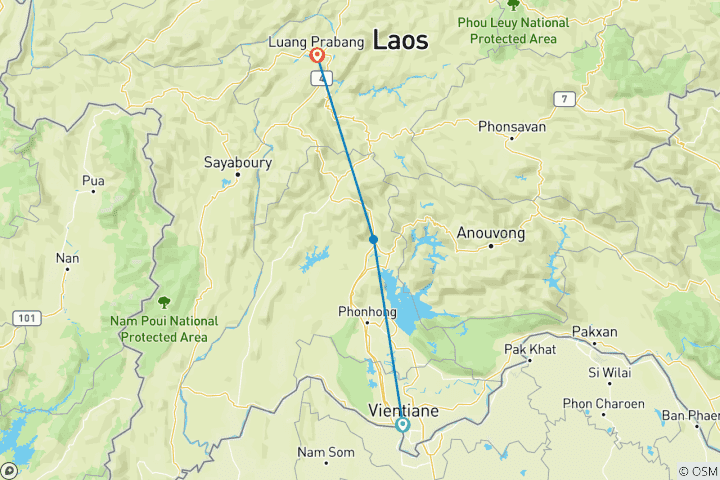 Carte du circuit Explorez la riche culture du Laos en 7 jours - Circuit privé