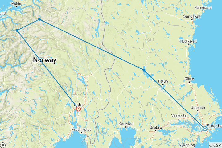 Karte von Geiranger - 11 Tage Erlebnis-Reise