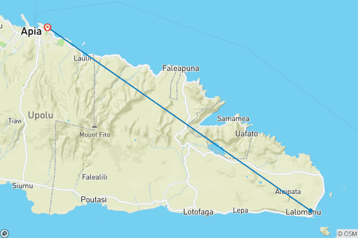 Map of Samoa & Fiji Adventure