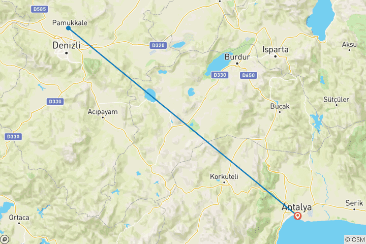Map of 6 Days tour in Antalya Enjoy unmissable sights