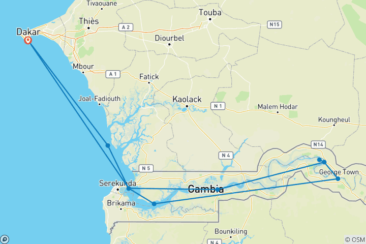 Map of Yacht Expedition on the Rivers of West Africa